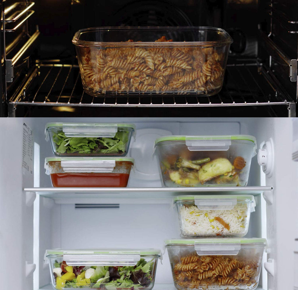 AGTRADE X-LARGE Glass Food Storage Containers with Lids Baking Dish Set Glass Storage Containers with Locking Lid Set 3-120 oz/70 oz/35 oz - Large Meal Prep Storing Serving Food Leakproof Ovensafe