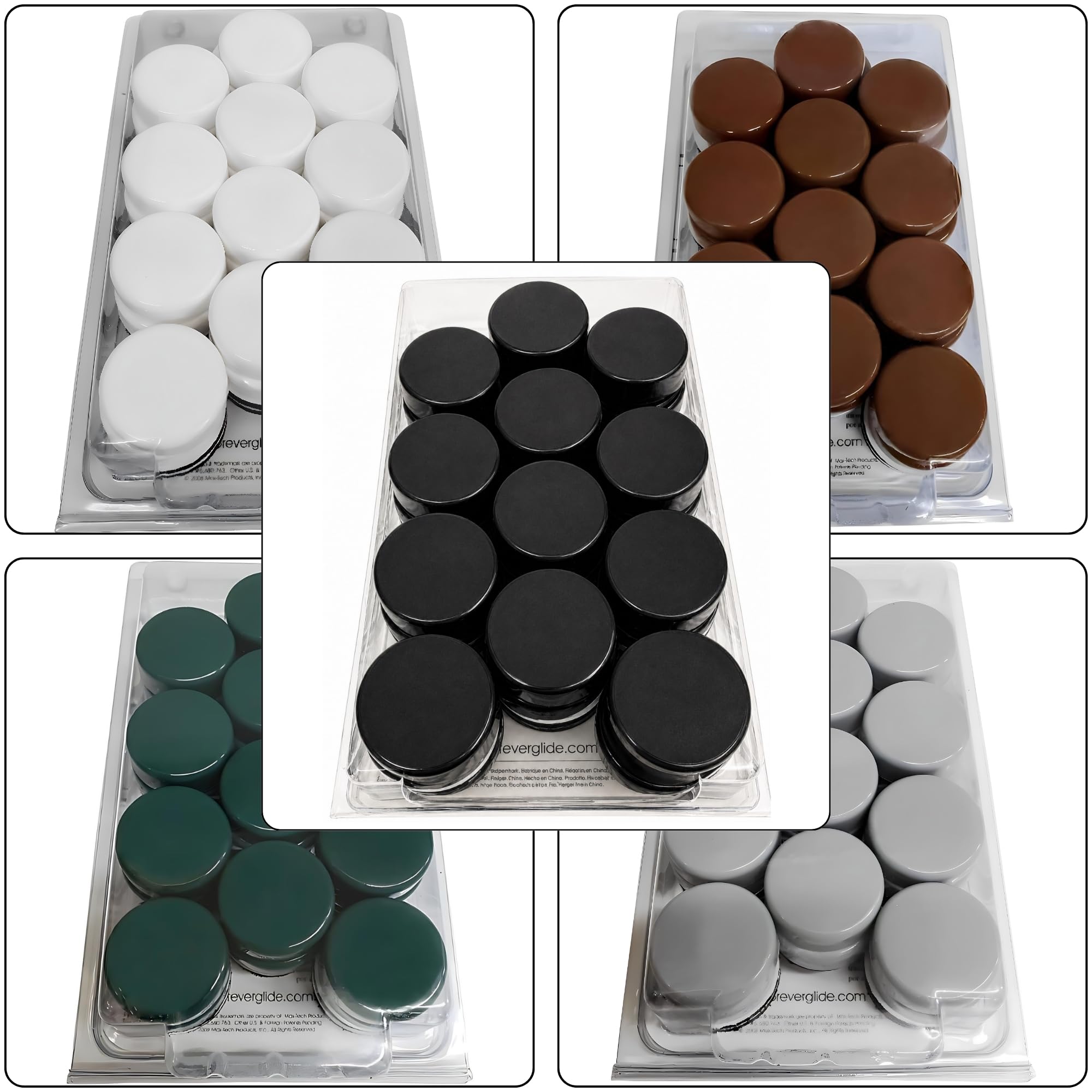 Forever Glides Wrought Iron Patio Furniture Feet Cap Glides and Outdoor Table and Chair Leg Floor Protector Pads - 1.5 Inch - 24-Pack - Black