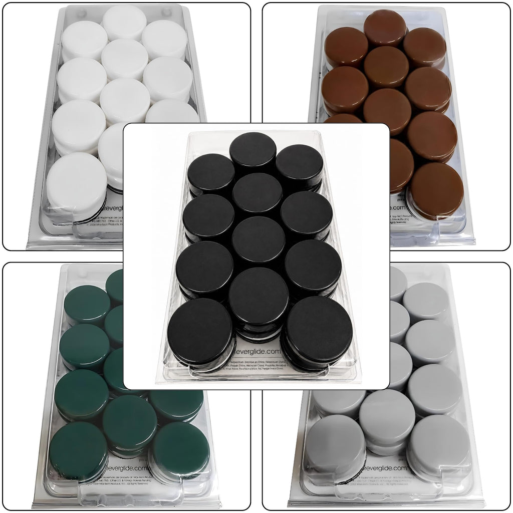 Forever Glides Wrought Iron Patio Furniture Feet Cap Glides and Outdoor Table and Chair Leg Floor Protector Pads - 1.5 Inch - 24-Pack - Black