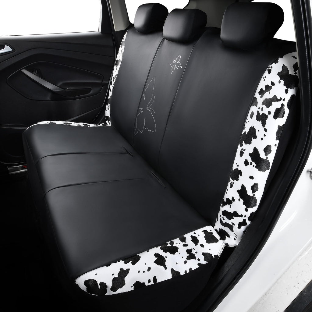 Flying Banner Butterfly car seat Covers ful Set Fashion Universal Lady Woman Female Rear Bench Split Colorized (2 Fronts, Mint Blue)