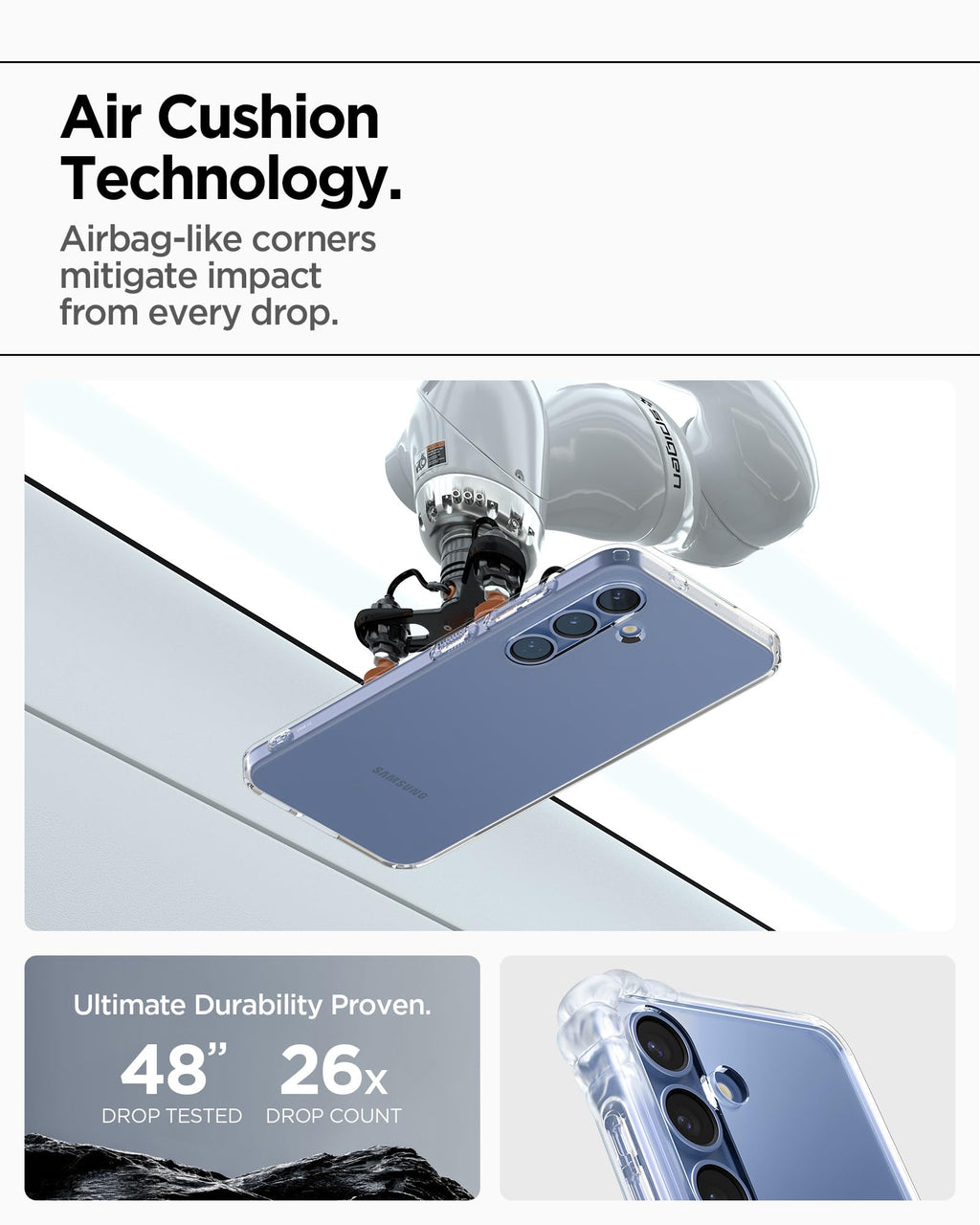 Spigen Liquid Crystal Designed for Galaxy S24 Case (2024) [Military-Grade Protection] - Crystal Clear