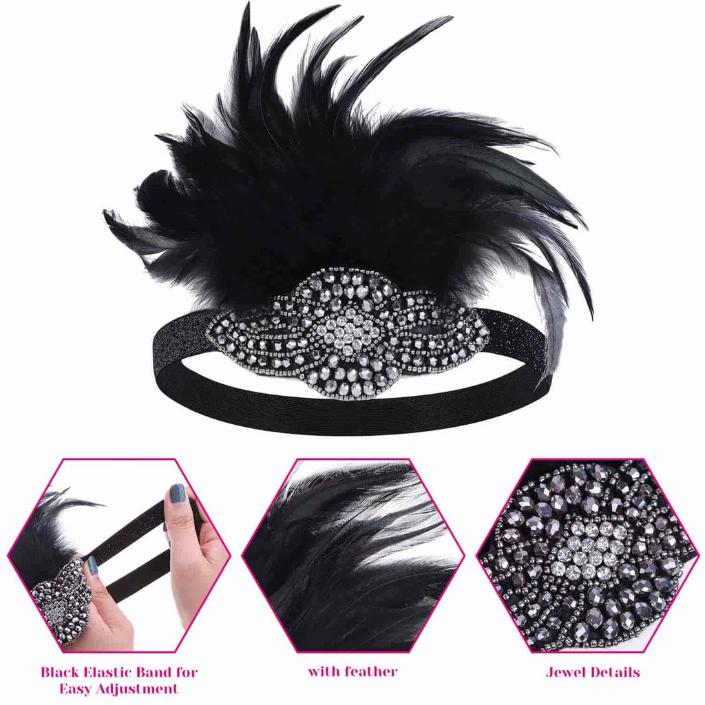 Cridoz Flapper Accessories for Women - 1920s Gatsby & Roaring 20s Style