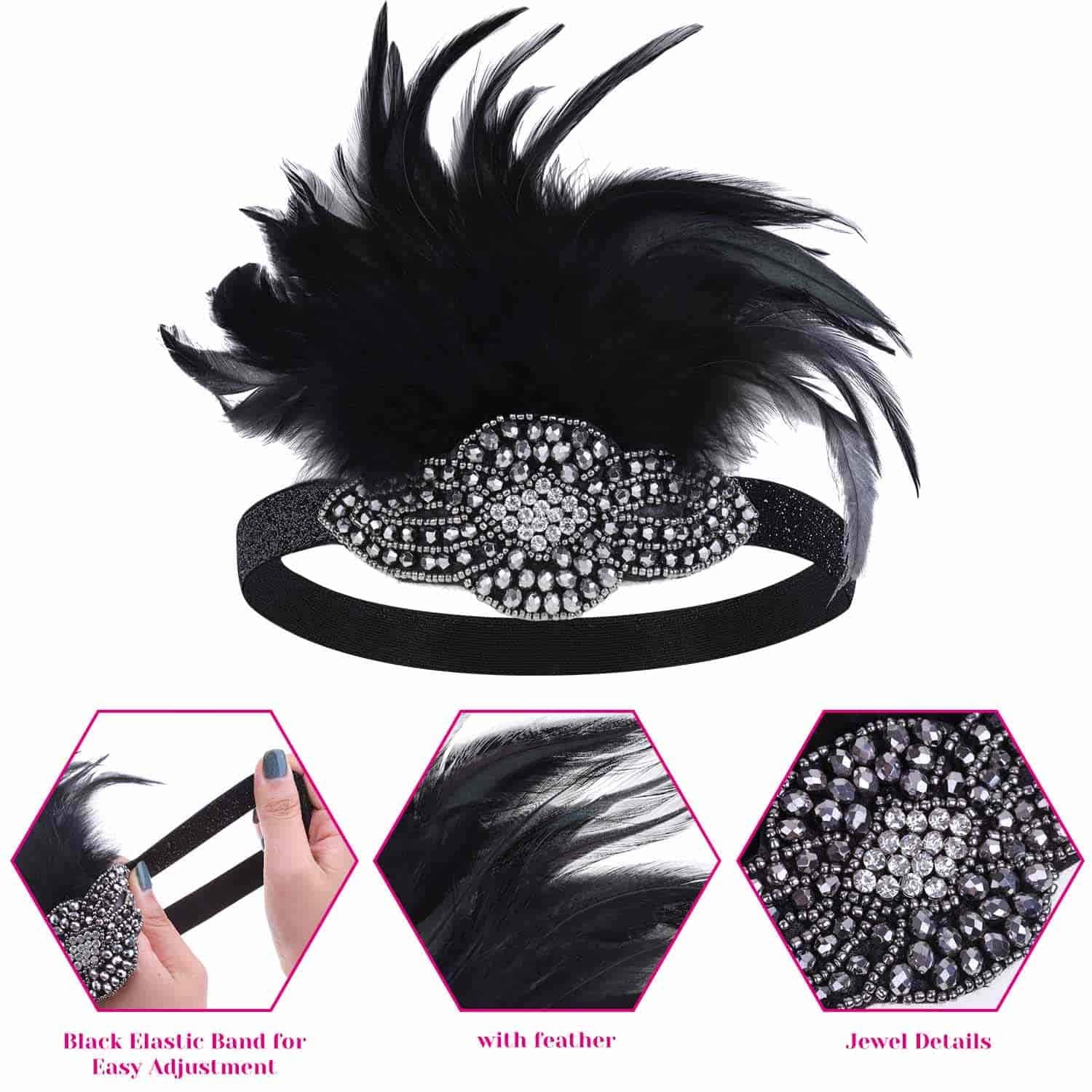 Cridoz Flapper Accessories for Women - 1920s Gatsby & Roaring 20s Style