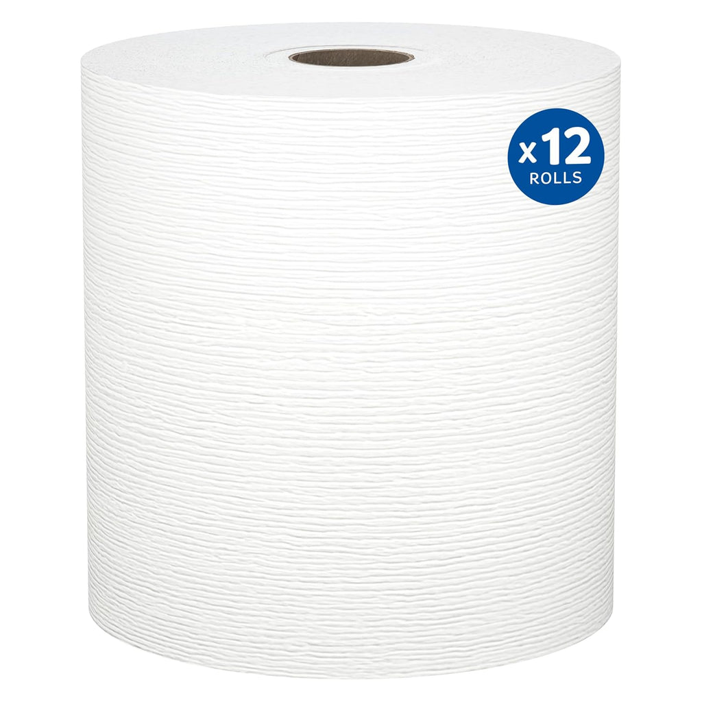 Kleenex Professional Universal Hard Roll Paper Towels, Bulk (01080), Hardwound 1.5" Core, Premium Absorbency Pockets, White (12 Rolls at 425' Each, 5,100'/Case)