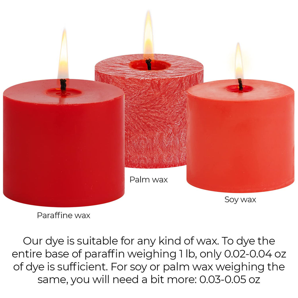 Liquid Candle Wax Dye for Soy Candle Making - 16 Popular Candle Dye Coloring Set - Premium Liquid Candle Wax Coloring - Highly Concentrated Candle Colors