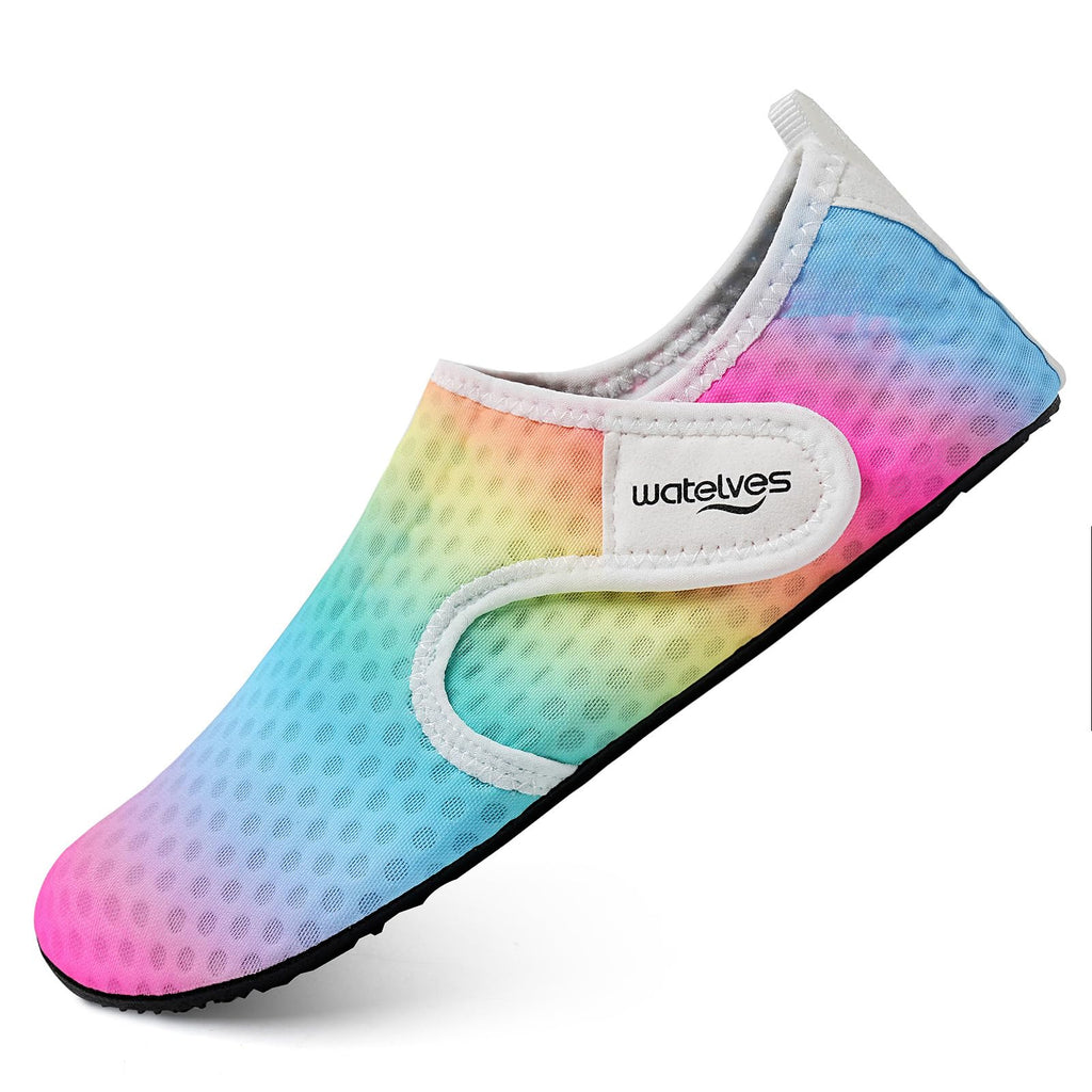 WateLves Water Shoes for Women Men Swim Beach Aqua Socks Quick Dry Barefoot House Slippers Travel Shoes with Adjustable Magic Tape for Pool Diving Boating Yoga Surf