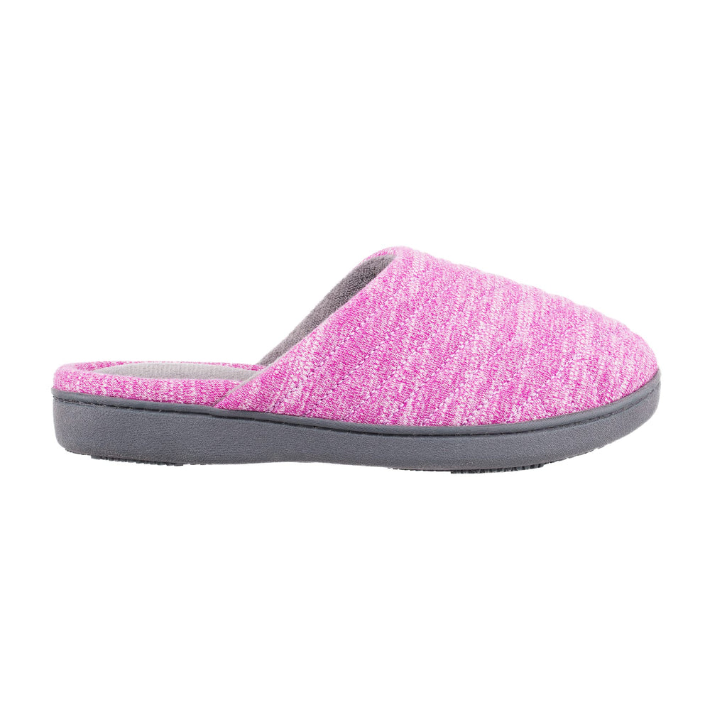 Isotoner Women's Premium Knit Slide Slippers - Moisture-Wicking Lining, Rubber Indoor/Outdoor Sole - Machine Washable House Shoes