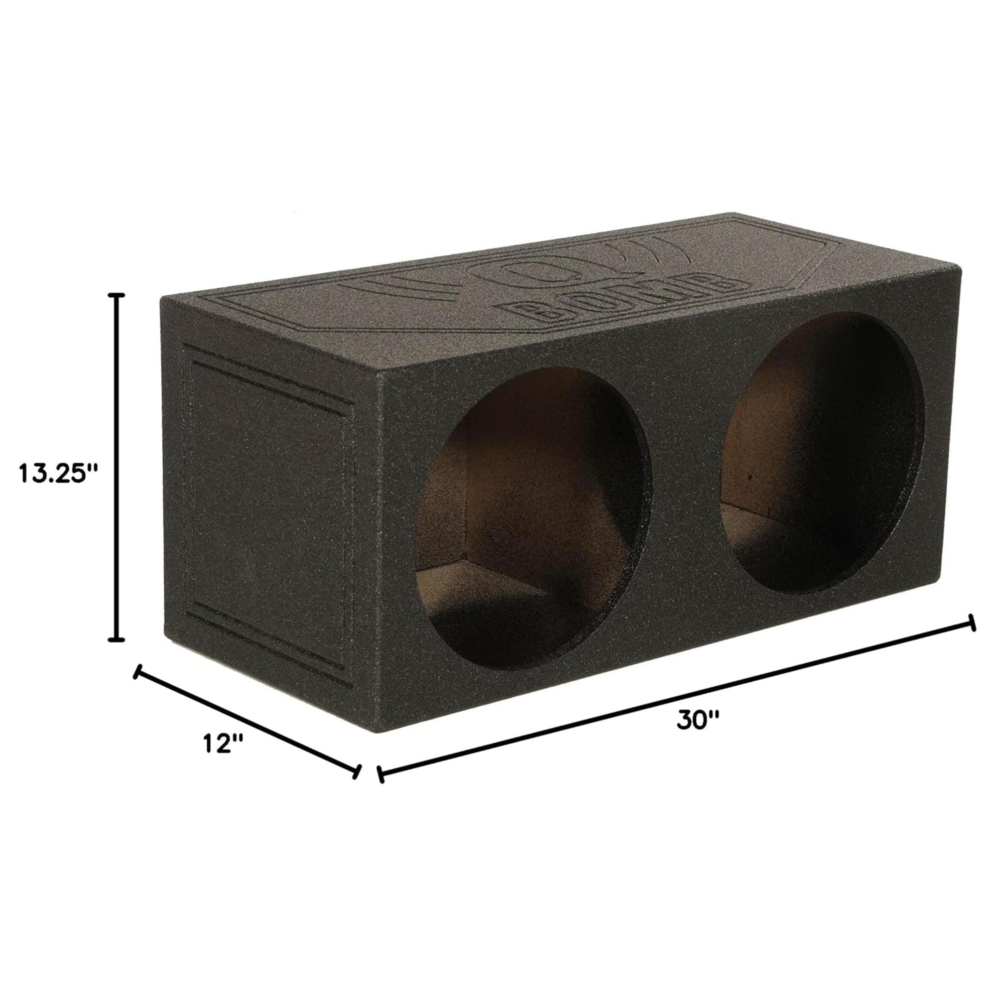 QPower 12 Inch Dual Subwoofer Box, High-Performance Vented Speaker Enclosure, Black - Car Audio and Sound System Accessories - Portable Equipment for Subwoofers