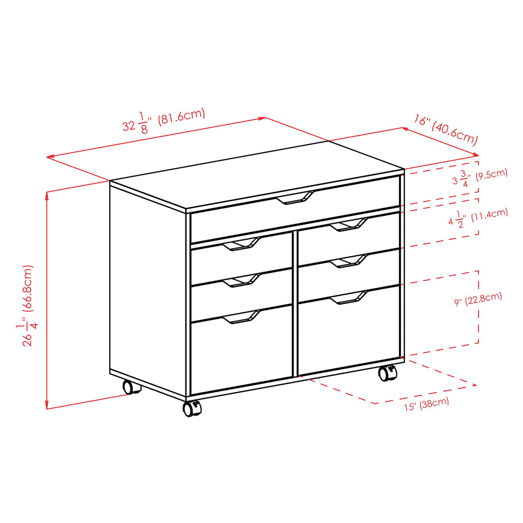 Winsome Halifax Mobile Storage Cabinet with Doors & Drawers, Stylish & Functional Home Storage Cabinet for Filing, Kitchen Organization, Moveable Furniture for Office, Dorms, Apartments