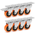 W B D WEIBIDA 2" Plate Caster Wheels Heavy Duty 600 Lbs Load Capacity Swivel Casters with Brake Set of 4, Safety Dual Locking, No Noise Wheels for Furniture, Carts (Screws and Screwdriver)