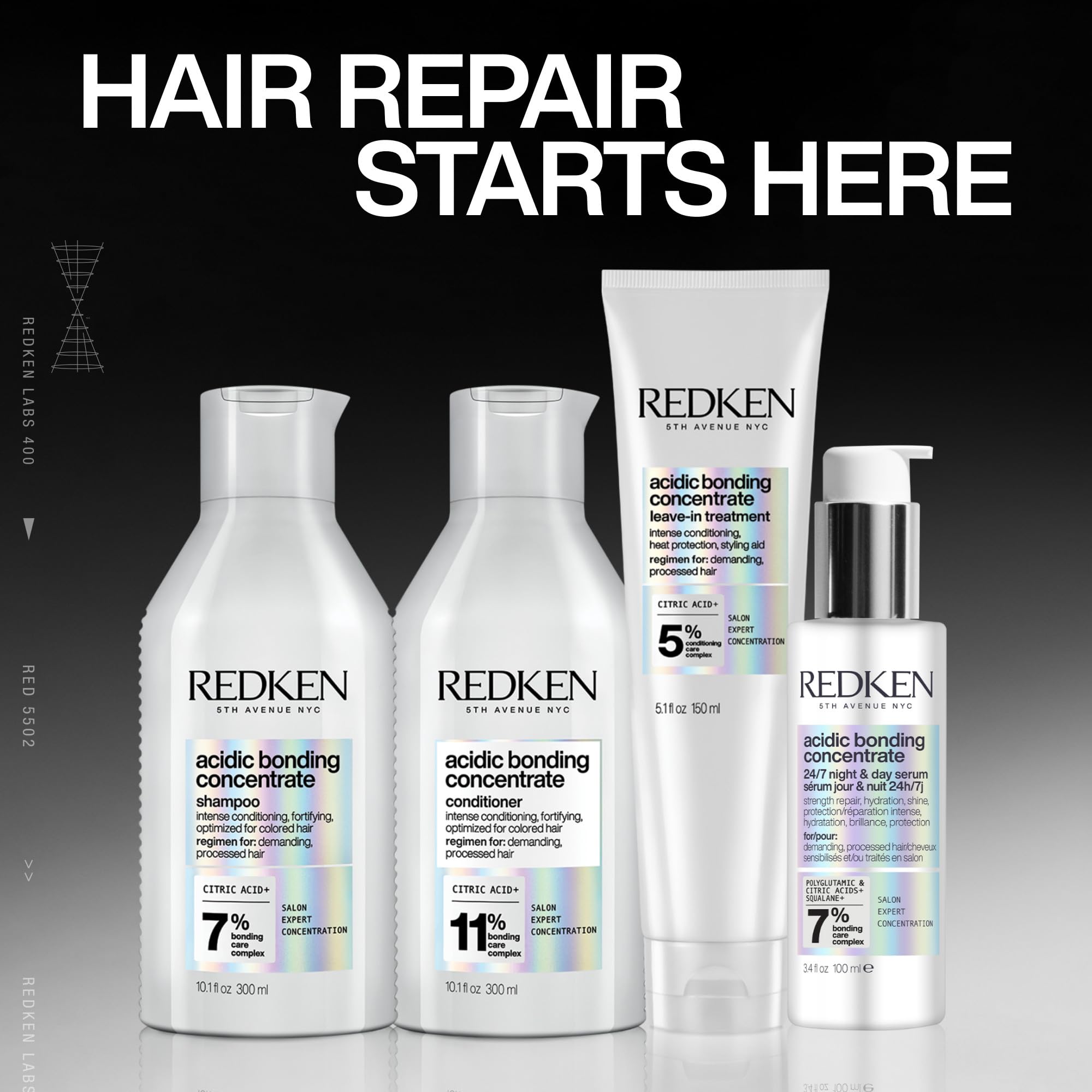 Redken Acidic Bonding Concentrate Conditioner For Damaged Hair Repair - Strengthens and Repairs Weak and Brittle Hair, Sulfate-Free, With Citric Acid
