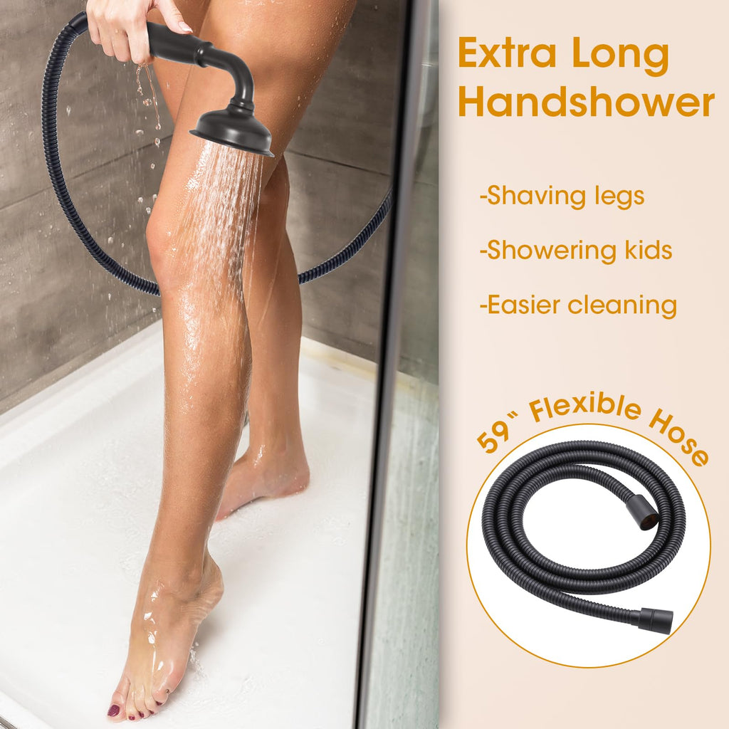 Rainfall Shower Head with Handheld Combo, Brushed Gold Shower System with Balance Pressure Valve, 9 inch Shower Head and Faucet Set, Rain Shower Head with Handheld Spray Wall Mount(B2312-BG)