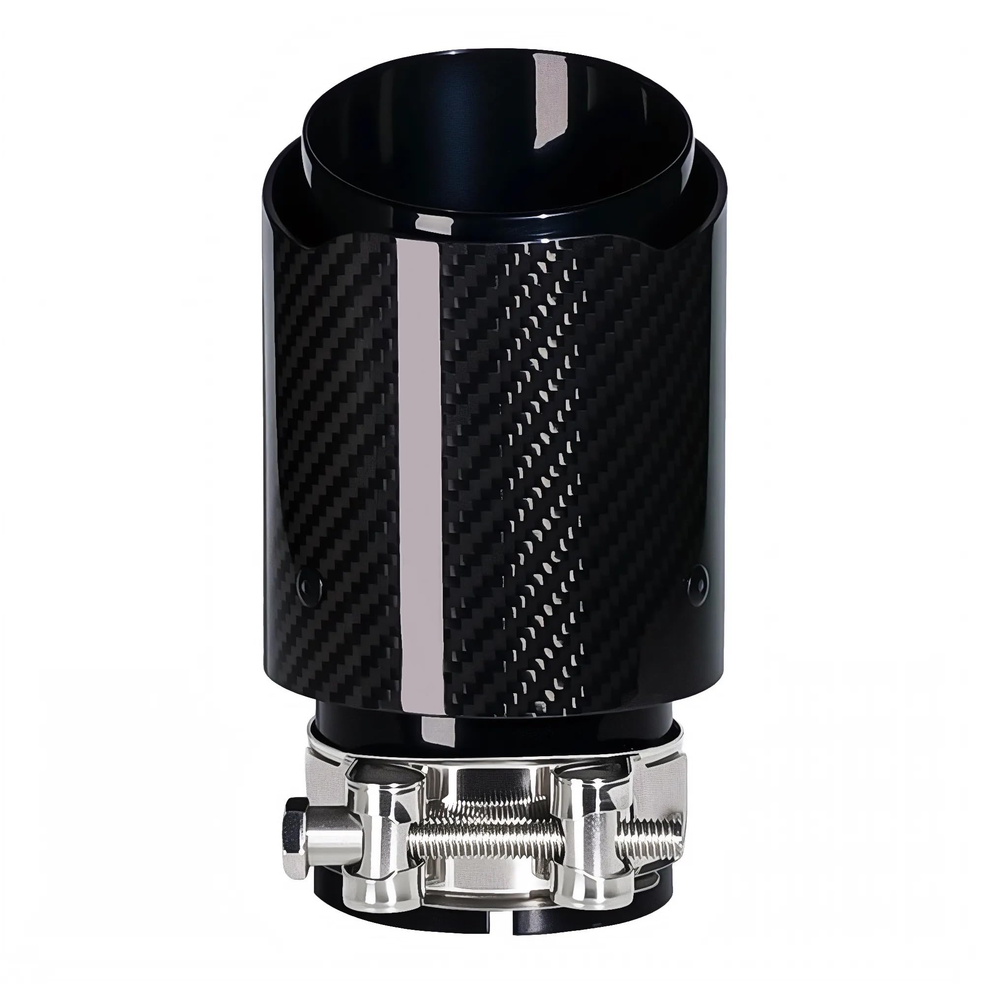 2"Inlet 3"Outlet Car Exhaust Tips Carbon Fiber Tailpipe Exhaust Pipe Tail Throat Tail Pipe Burnt Need Height>3.5 Inch Widht>3.5 Inch