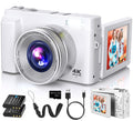 Duluvulu 4K Digital Camera for Photography Autofocus, 2026 Latest 48MP Vlogging Camera for YouTube with SD Card, 2 Batteries, 3" 180°Flip Screen Compact Travel Camera for Teens with 16X Zoom,Black