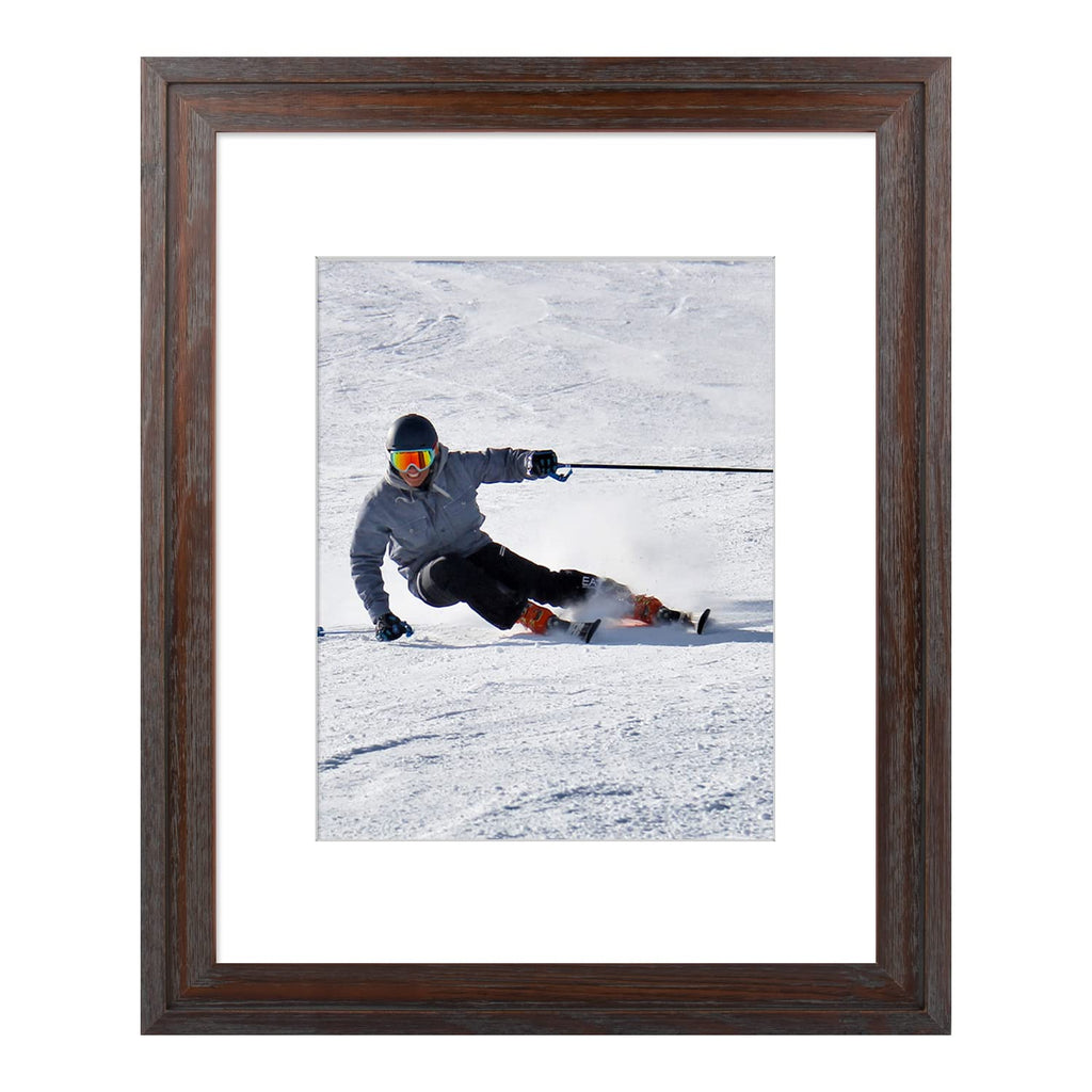 Golden State Art, 13x19 Picture Frame - Displays 11x17 Photo with Mat or 13x19 Without Mat, Wide Moulding Solid Wood Frame for Wall Display, Black