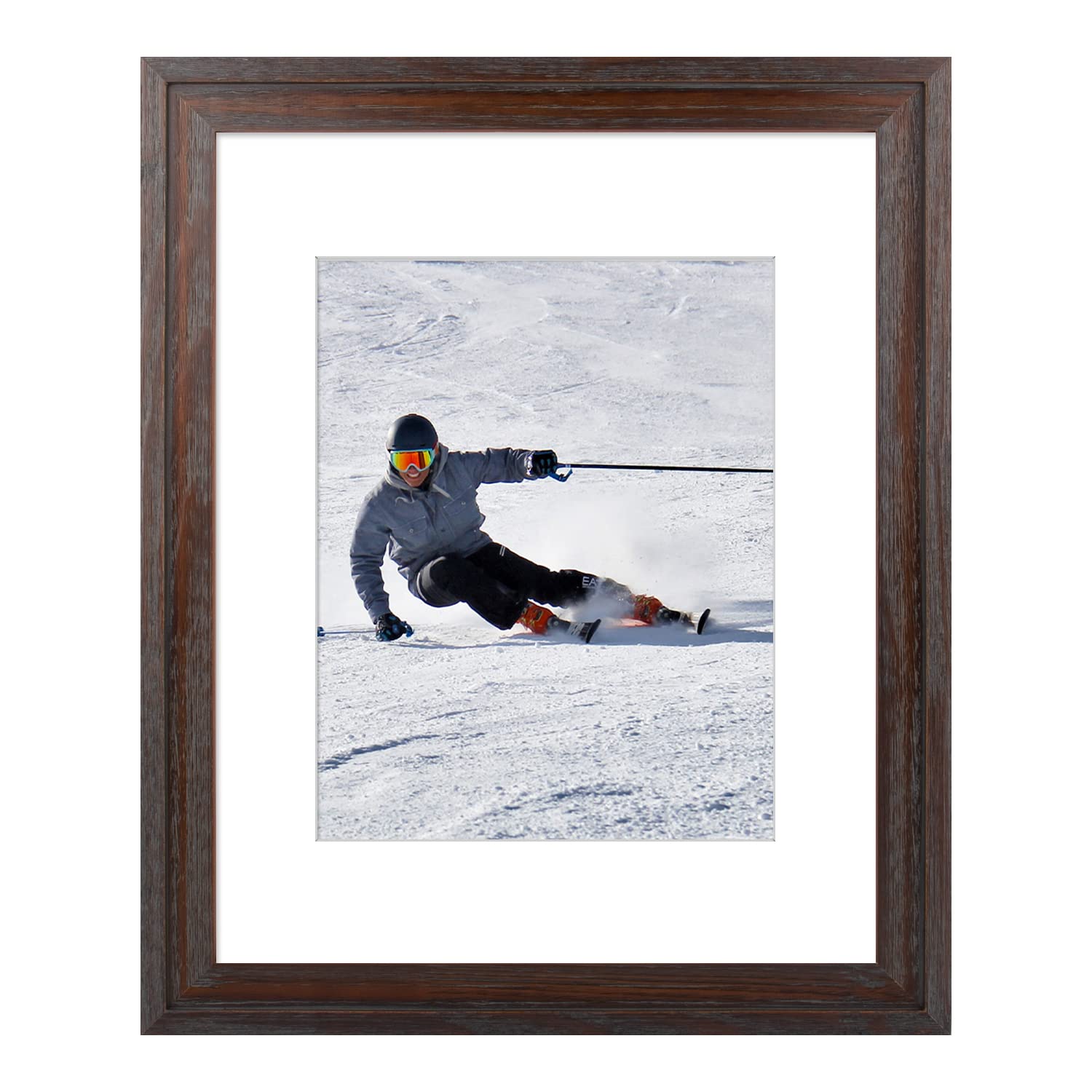 Golden State Art, 13x19 Picture Frame - Displays 11x17 Photo with Mat or 13x19 Without Mat, Wide Moulding Solid Wood Frame for Wall Display, Black