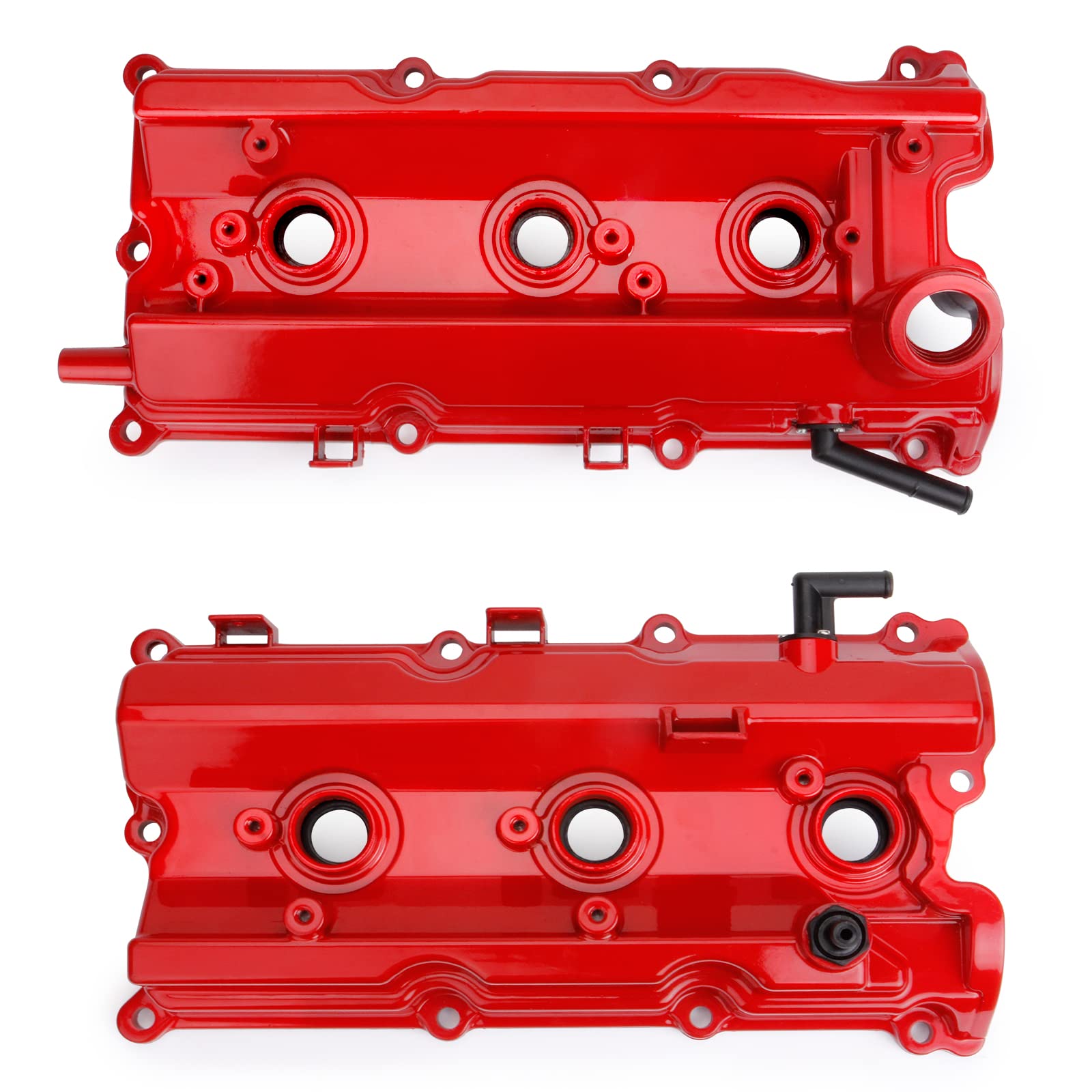 MITZONE Engine Valve Cover Set with Bolts & Oil Cap & Gaskets & Spark Plug Tube Seals & P CV Cover Compatible with 2003-2008 Nissan 350Z Infiniti FX35 G35 M35 VQ35DE 3.5L Part# 13264AM600 13264AM610
