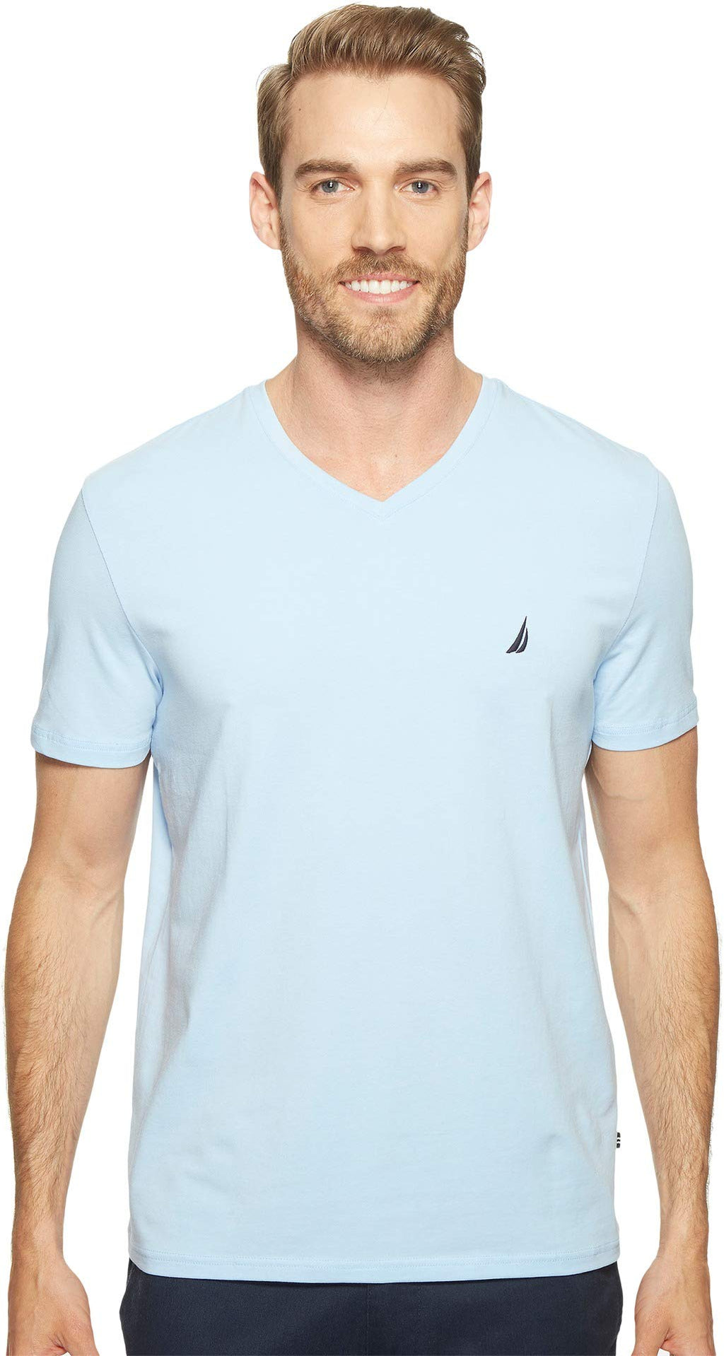 Nautica Mens Short Sleeve Solid Slim Fit V-Neck T-Shirt