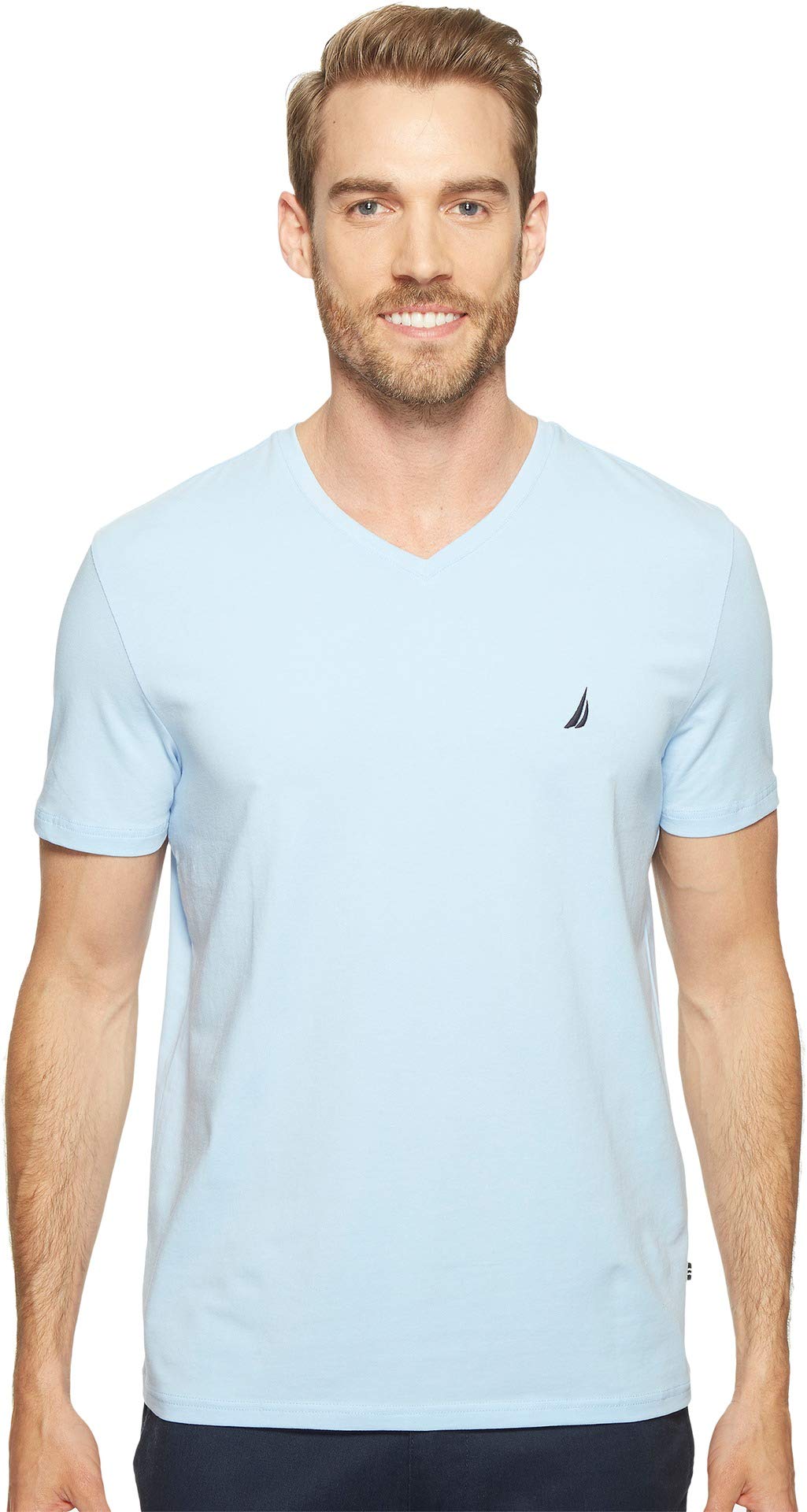Nautica Mens Short Sleeve Solid Slim Fit V-Neck T-Shirt