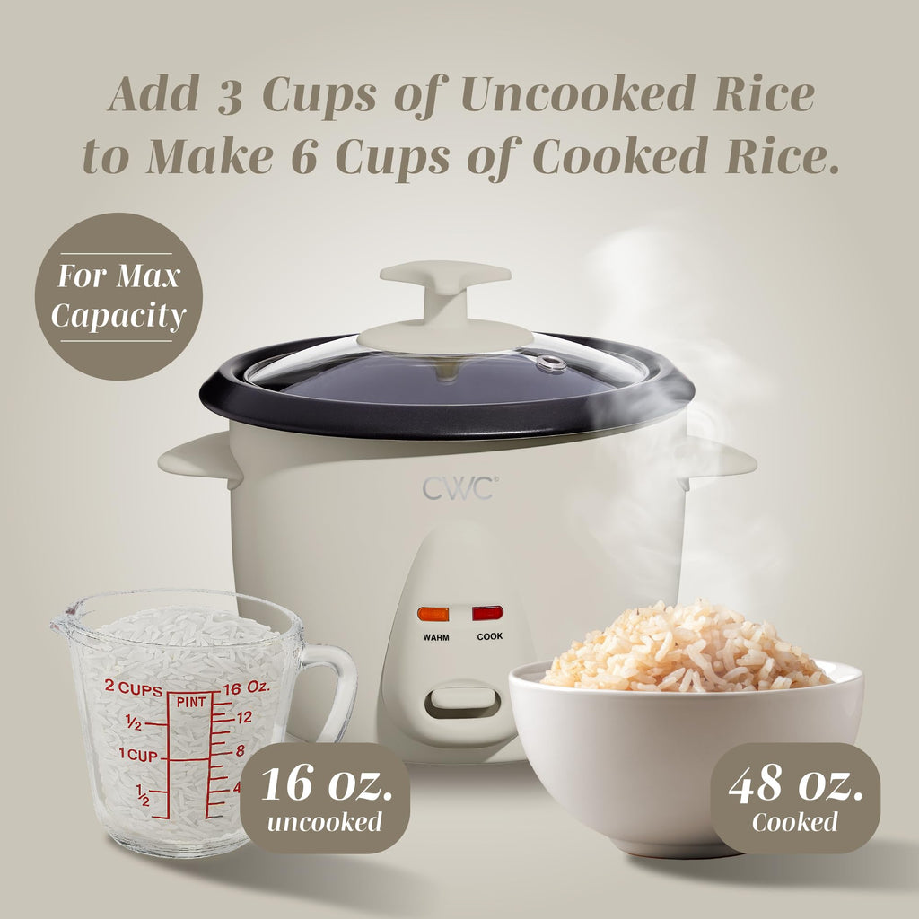 COOK WITH COLOR 6 Cup Rice Cooker 300W - Effortless Cooking and Perfectly, Cooks 3 Cups of Raw Rice for 6 Cups of Cooked Rice, Floral Blue