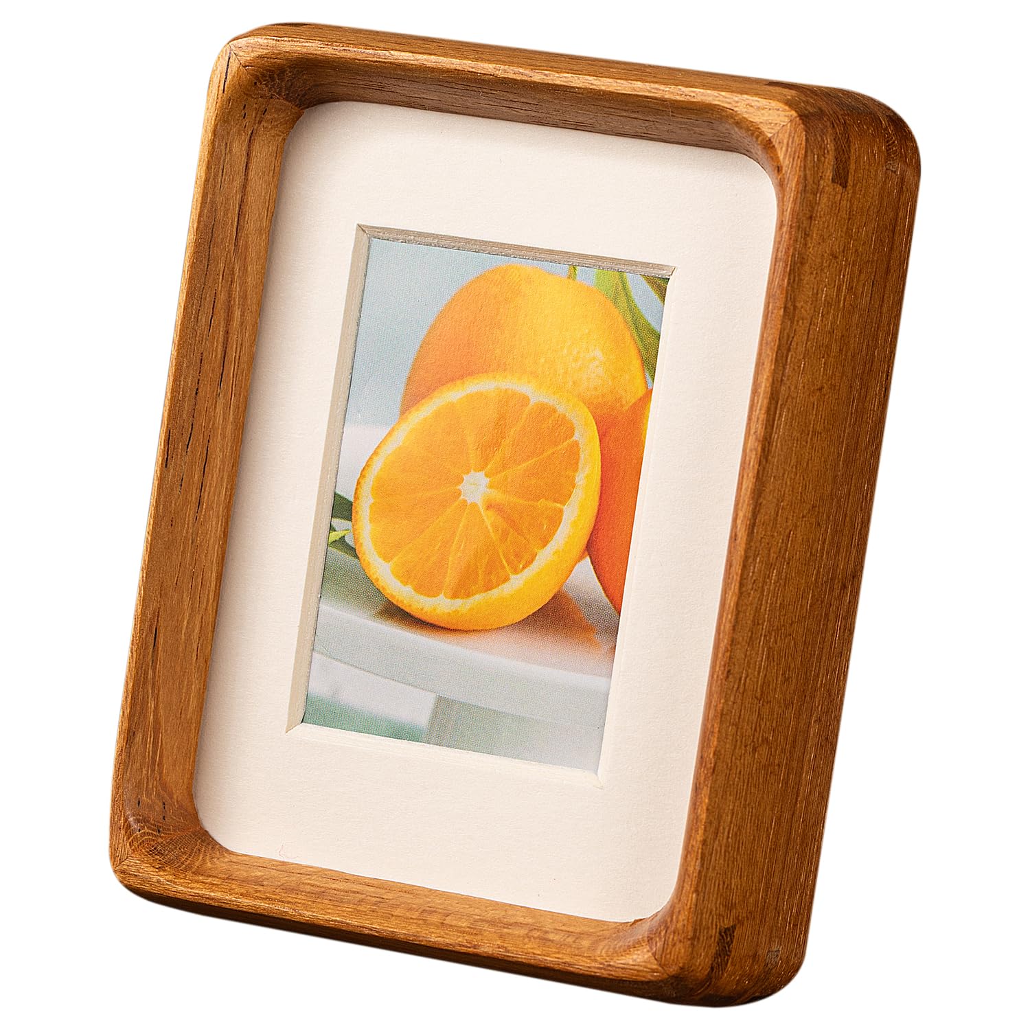 Mini Wood Picture Frame,Small Picture Frames 2x3 with Tiny Mat | Cute Polaroid Picture Frame,Teak Solid Natural Wood Tiny Photo Frame, Tabletop and Wall Mounting