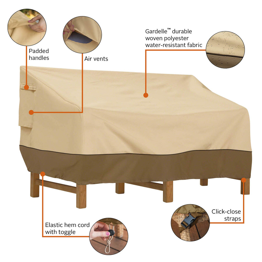 Classic Accessories Veranda Water-Resistant 58 Inch Deep Seated Patio Sofa/Loveseat Cover, Patio Furniture Covers