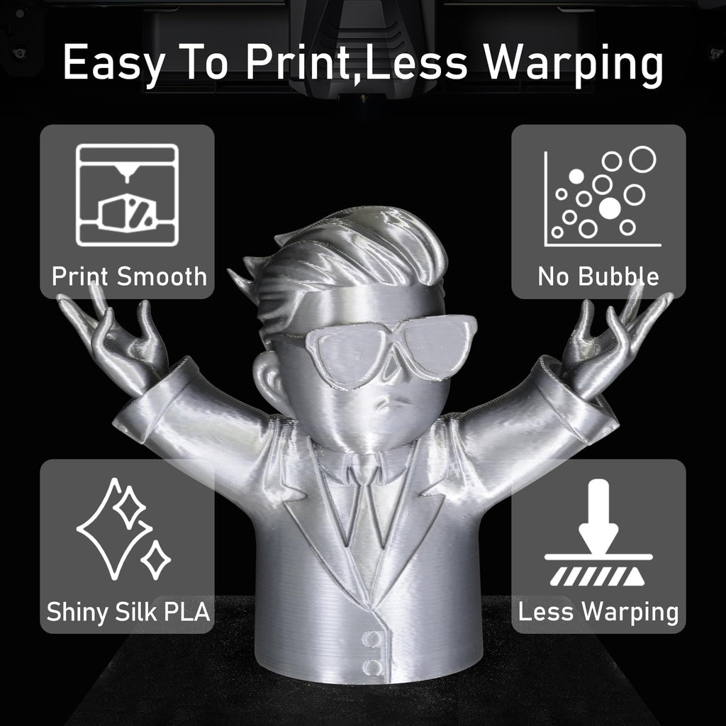 1.75mm PLA 3D Printer Filament Bundle: Glow in Dark Green/Blue/Purple/Rainbow, One Spool Clear Multi Colored, Each Spool 250g, Total 1.25Kg 3D Printing Material, 250g x 5 Spools Glow in Dark PLA