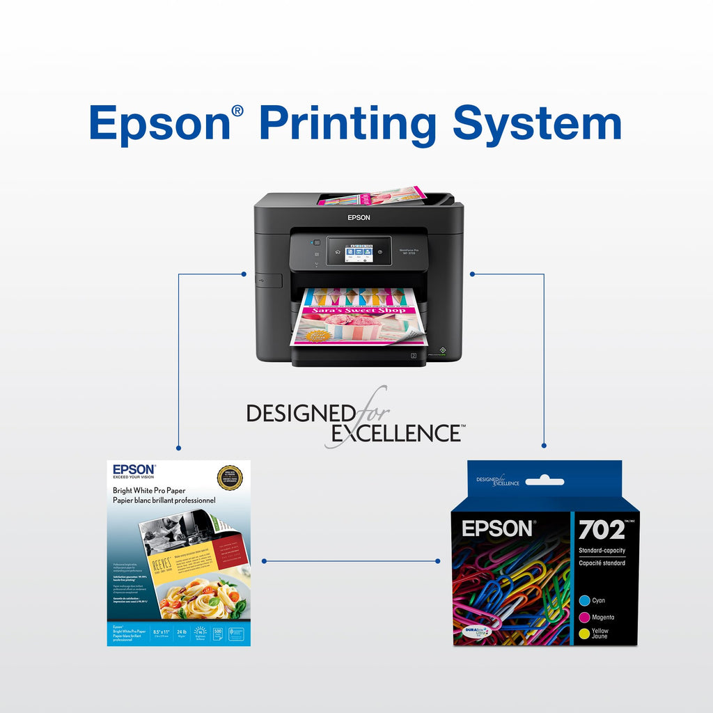 EPSON 702 DURABrite Ultra Ink High Capacity Black Cartridge (T702XL120-S) Works with WorkForce Pro WF-3720, 3730, 3733