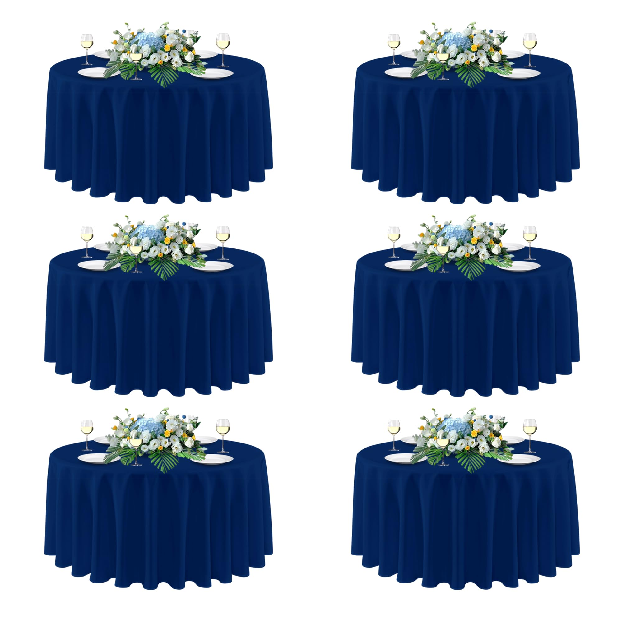 sancua Rectangle Tablecloths for 4ft Tables, 6 Pack - 60x84 Inch - Beige Washable Fabric Cloth Table Cloth for Wedding, Party, Birthday, Banquet, Reusable Polyester Table Covers