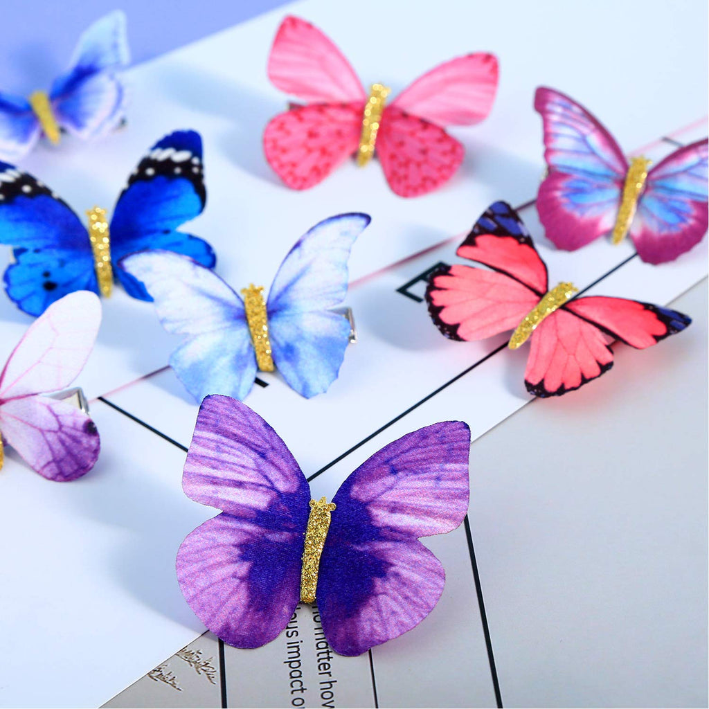 Boao 18 Pieces Glitter Butterfly Hair Clips for Girls Teens Women Hair Accessories (Bright Style)