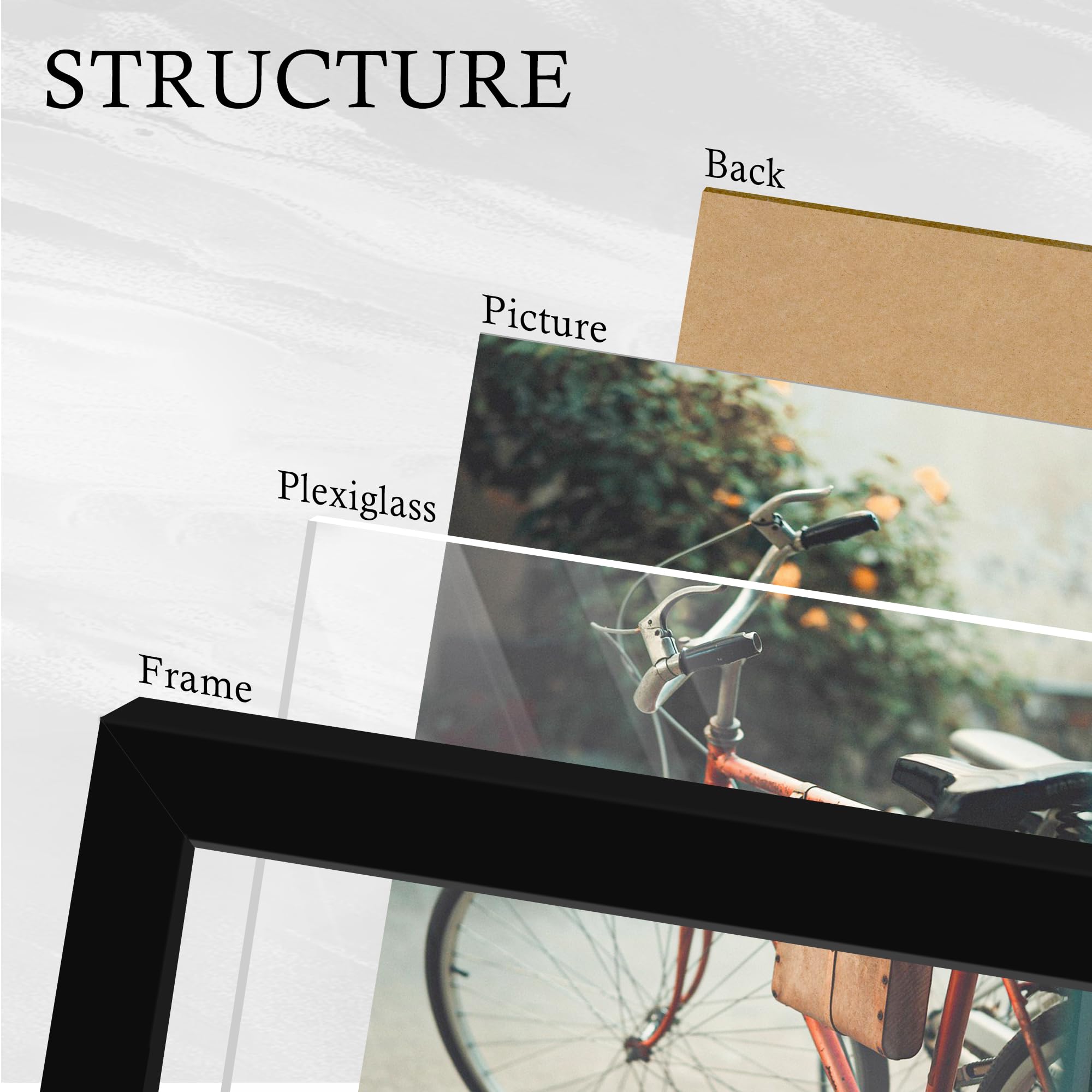 16x24 Black Frame 2 Pack, Engineered Wood for 24 x 16 in Poster | Horizontal or Vertical Wall Mounting, 24x16 Poster Frames for Gallery, Office, and Home Decor