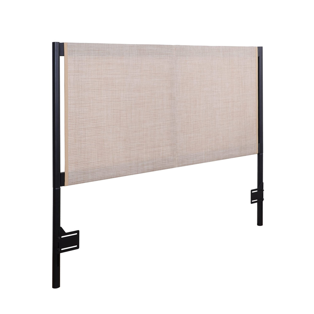 Nathan James Harlow Modern Wall Mount Hanging Headboard, Queen, Brown Faux Leather