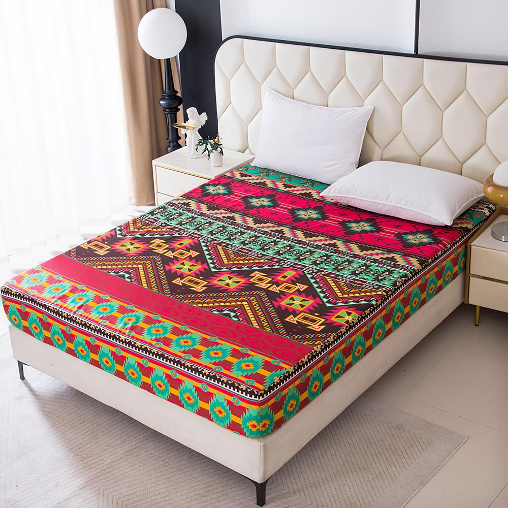 Bedding Fitted Sheet with Deep Pocket,3D Pattern Printed Fabric Bed Sheets (Black Butterfly,Twin)