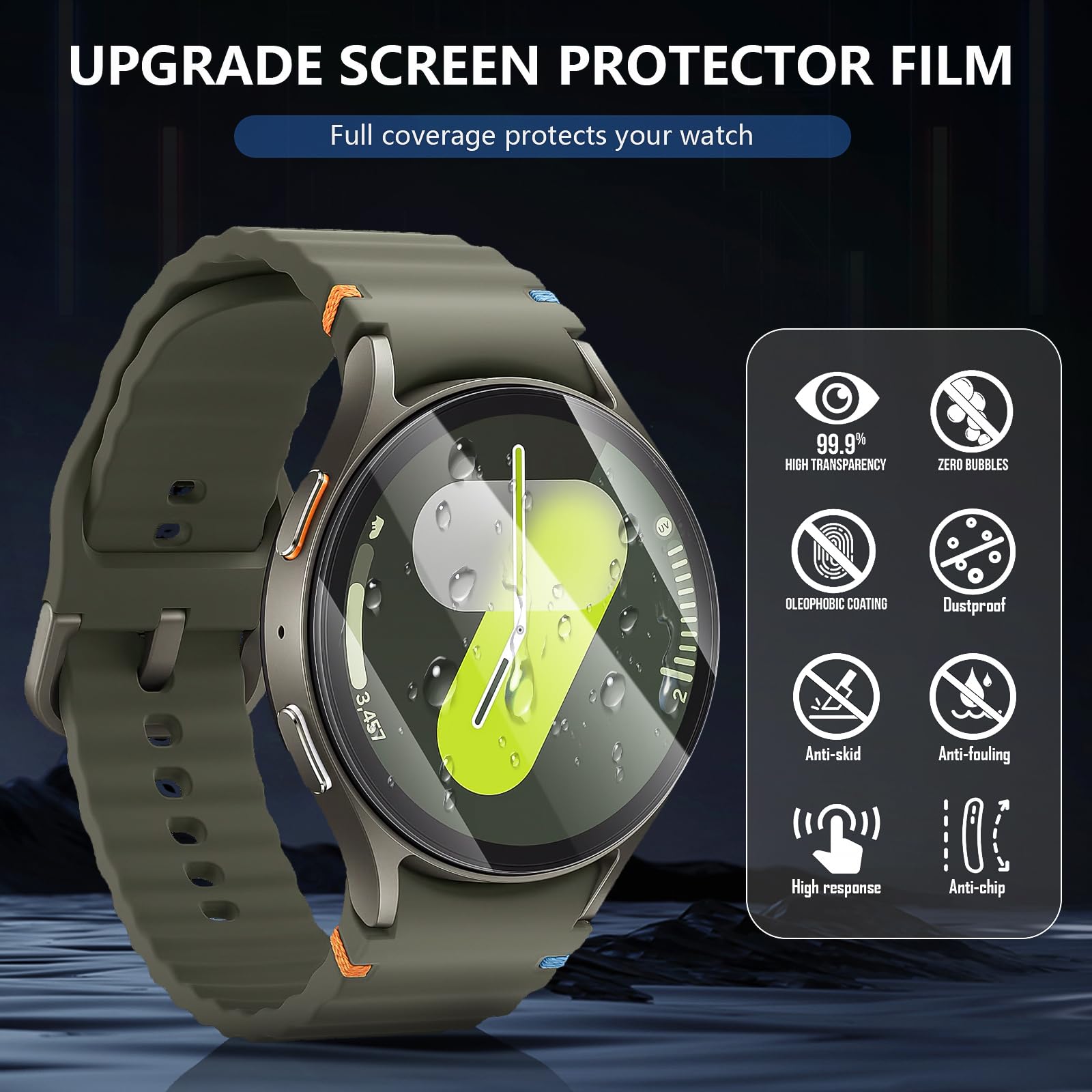 Suoman 4-Pack for Samsung Galaxy Watch 4 Classic 46mm Tempered Glass Screen Protector for Galaxy Watch 4 Classic 46mm Smartwatch [2.5D 9H Hardness] [Anti-Scratch]