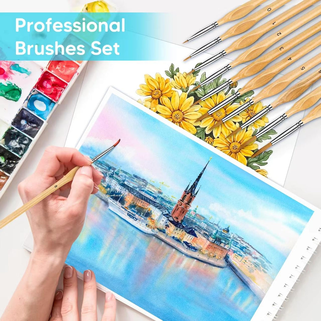 5PC Miniature Paint Brush for Fine Detailing, Detail Paint Brushes, Small Painting Brushes for Art, Crafts, Acrylic, Watercolor, Model, Face, Paint by Number, Figurine(Black)