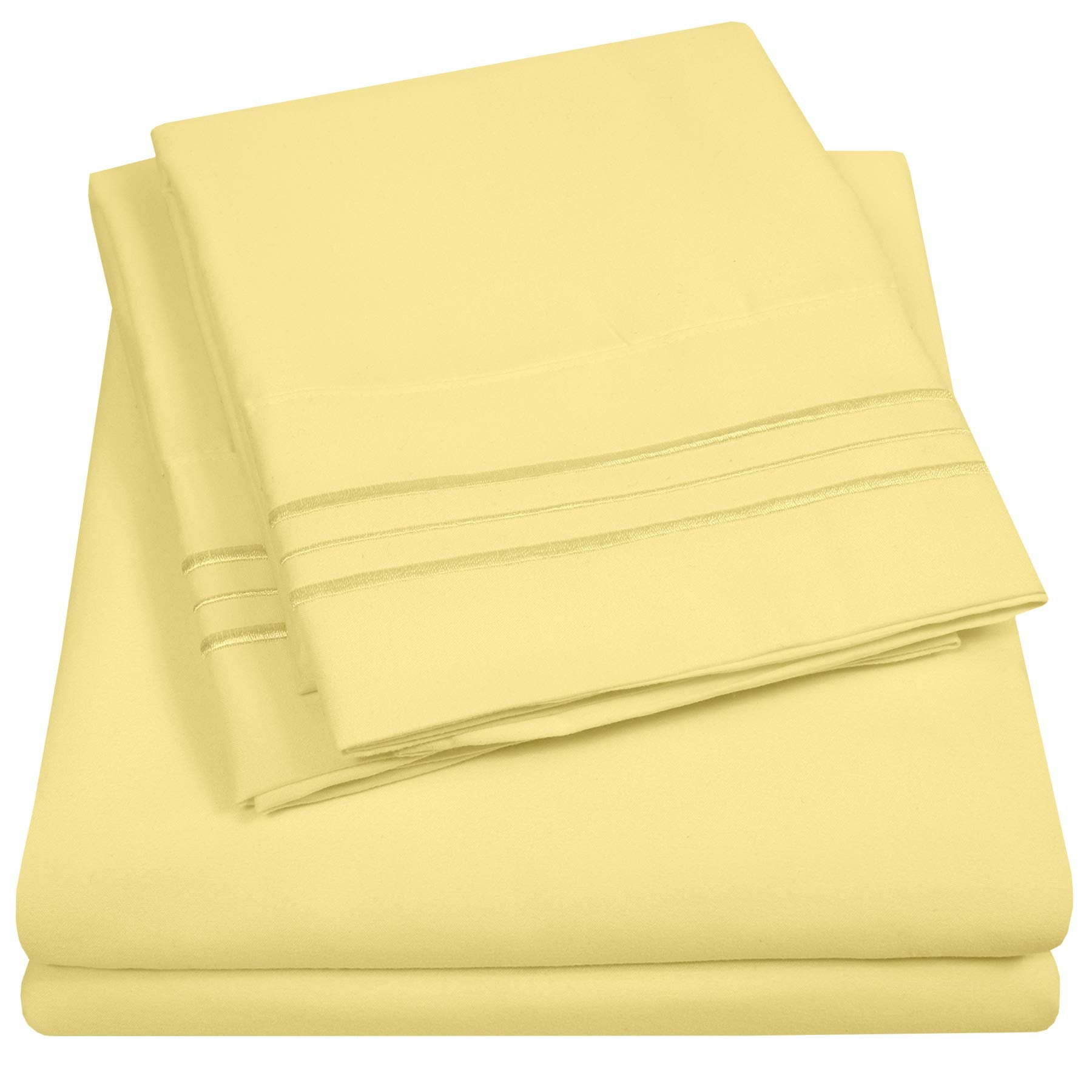 1500 Supreme Collection Extra Deep Pocket Sheets Set - Luxury Soft Bed Sheets, Wrinkle Free, Bedding, Over 40 Colors, 21 inch Extra Deep Pocket, Twin, Black