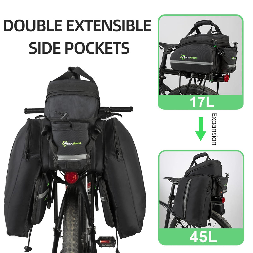 ROCKBROS Bike Trunk Bag 17L-45L Bike Rear Rack Bag Waterproof