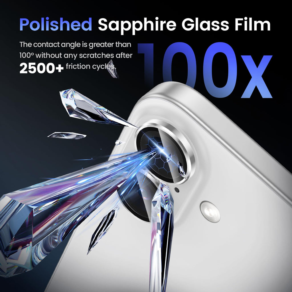 Tensea for iPhone 13 mini/iPhone 13 Camera Lens Protector, 9H Tempered Glass Camera Cover Screen Protector Metal Individual Ring for iPhone 13mini 5.4 inch /13 6.1 inch