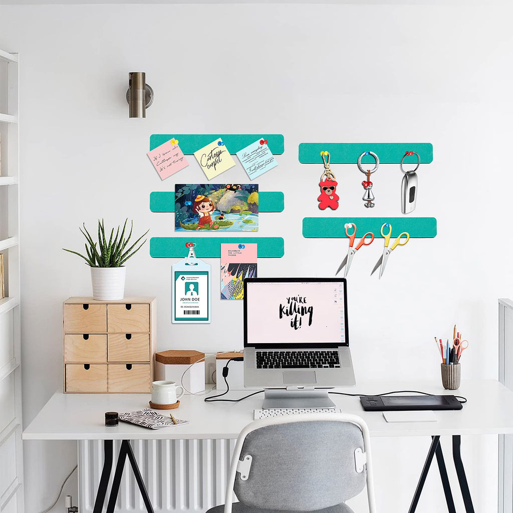 Felt Bulletin Board, 15.7''X 11.8'' corkboard Pin Board for Bedrooms Offices Home Wall Decoration, Self Adhesive Cork Board with 35 Push Pins for Paste Notes, Photos, Schedules (2 Pack)