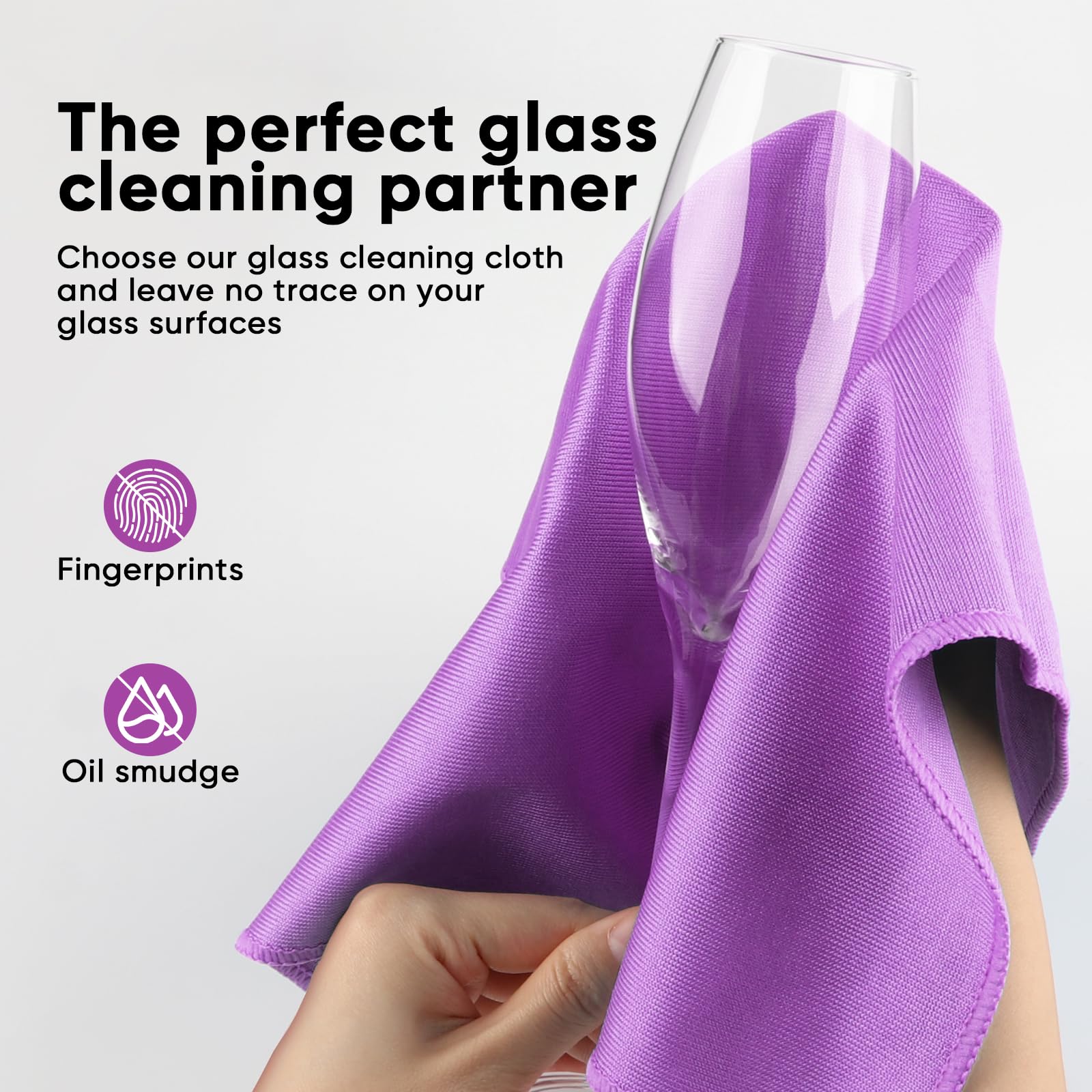 HOMEXCEL Microfiber Glass Cleaning Cloths 6 PK, Lint Free Streak Free, Reusable Microfiber Magic Cleaning Cloth for Cleaning Windows, Glasses, Mirrors, Screens, Stainless Steel, and More, Blue-14”×16”