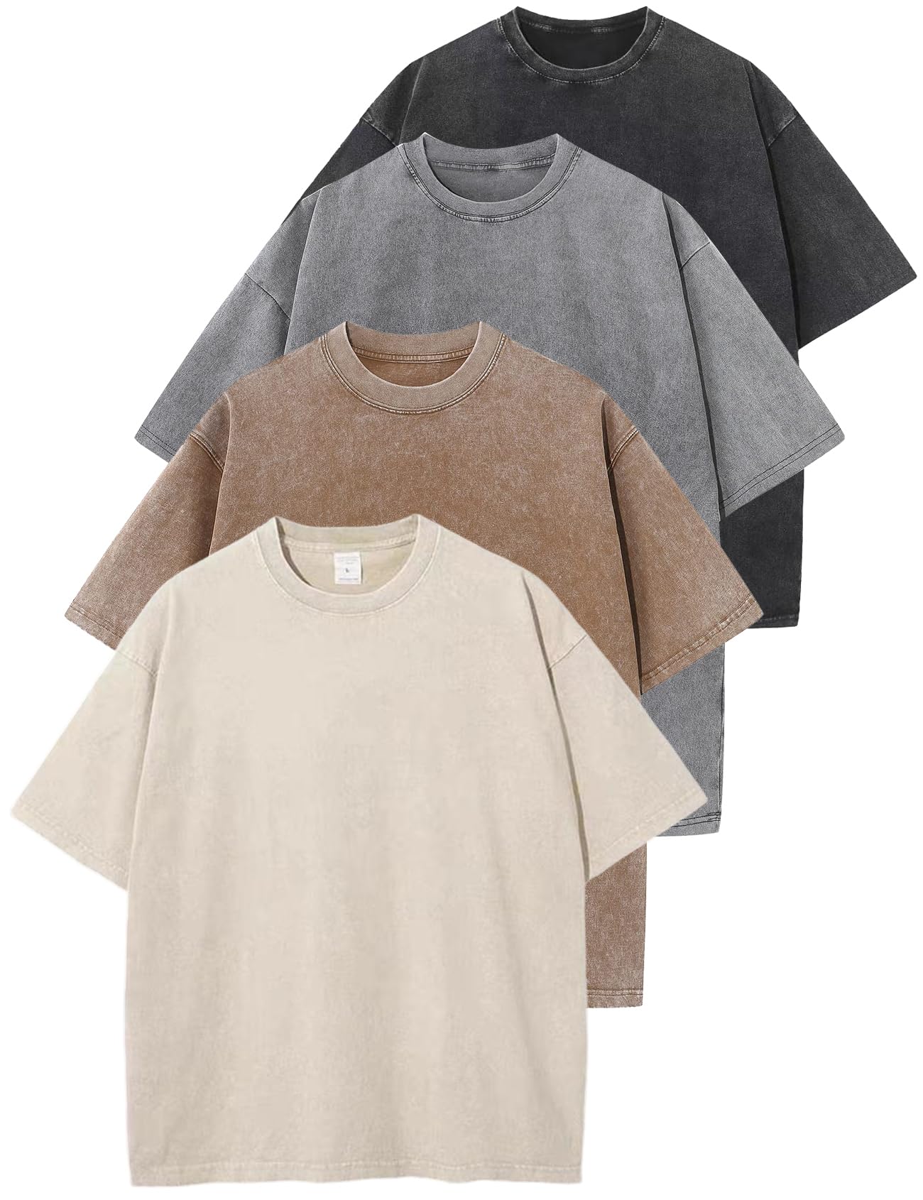 Arssm Men Oversized T Shirts Vintage Tee Loose Fit Short Sleeve Casual Streetwear Baggy Washed Unisex Tops