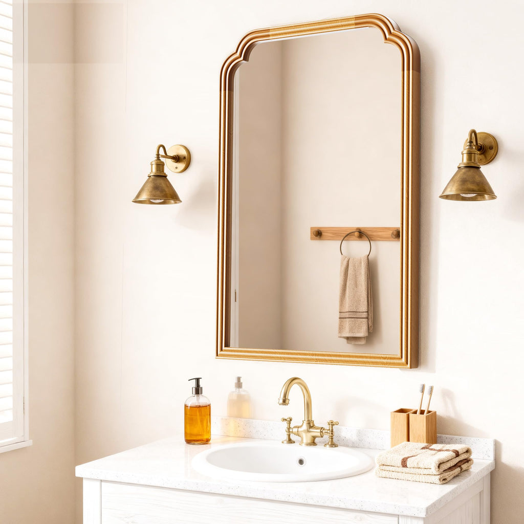 Ferytange 18X24 Inch Black Mirror for Wall with Metal Frame Rectangular Rounded Bathroom Vanity Mirror Anti-Rust, Hangs (Black 18" x 24")