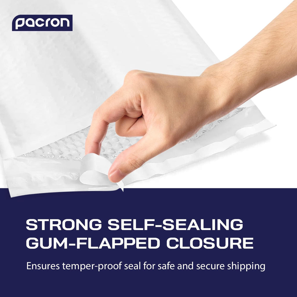 200-Pack Waterproof Poly Bubble Mailers 5 x 10 - Thick, Durable, Instant Seal Envelopes with Strong Adhesive - Protective Shipping Mailers for Jewelry, Cosmetics, SD Cards, USB Cables