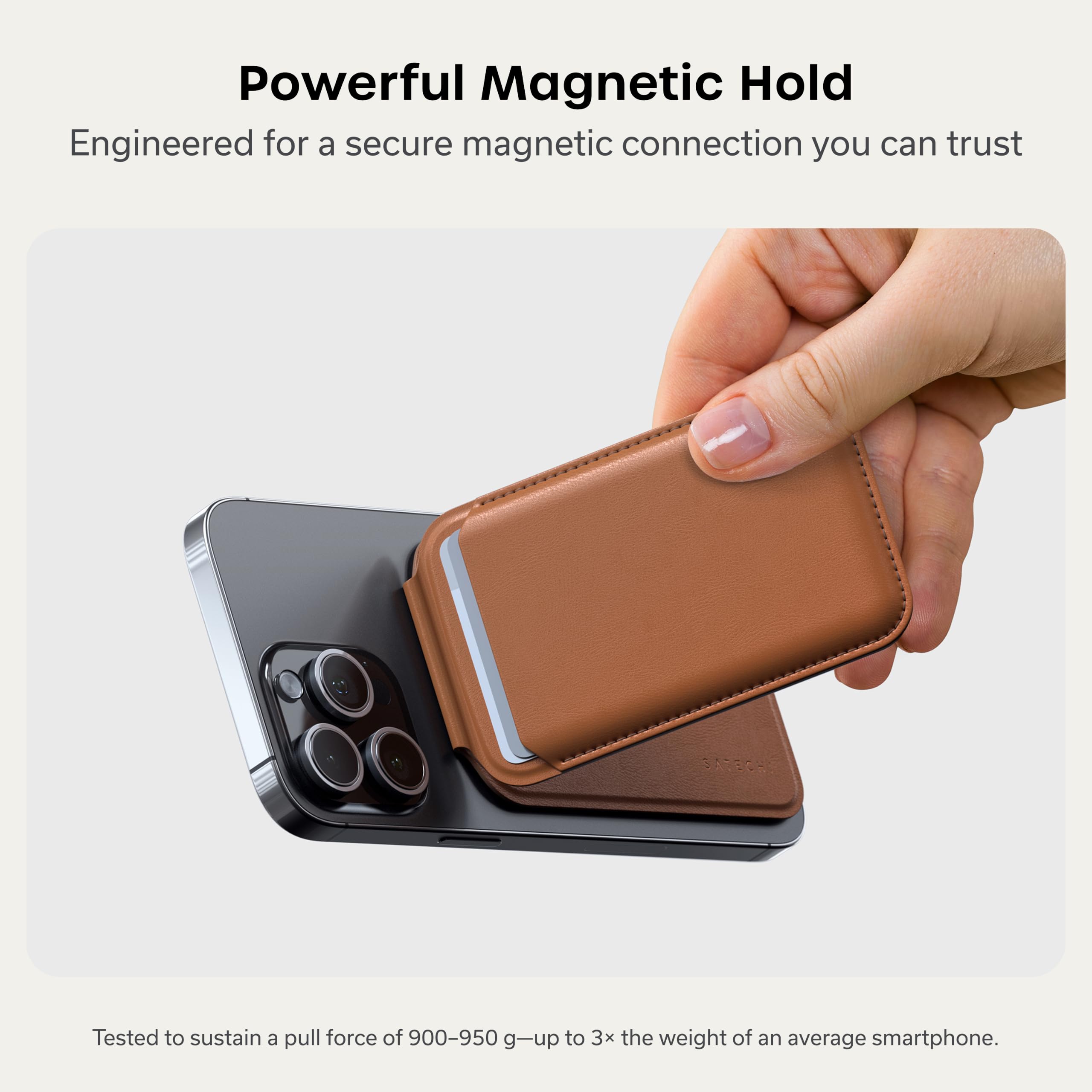 Satechi Magnetic Magsafe Wallet, Double Flap Stand Card Holder, 4 Slots with Front NFC Pass-Through, Adjustable Phone Attachment for iPhone 17/16/15/14/13/12, Travel Accessory