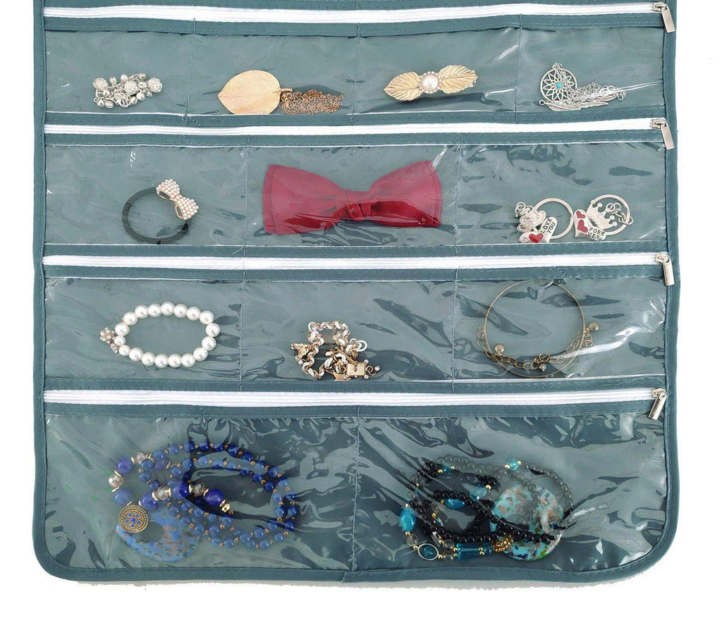 BB Brotrade Hanging Jewelry Organizer,Accessories Organizer,80 Pocket Organizer for Holding Jewelries（Beige）