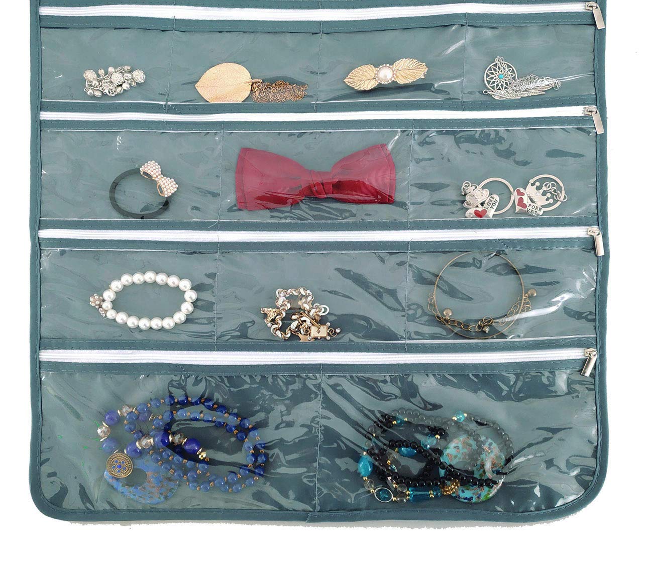 BB Brotrade Hanging Jewelry Organizer,Accessories Organizer,80 Pocket Organizer for Holding Jewelries（Beige）