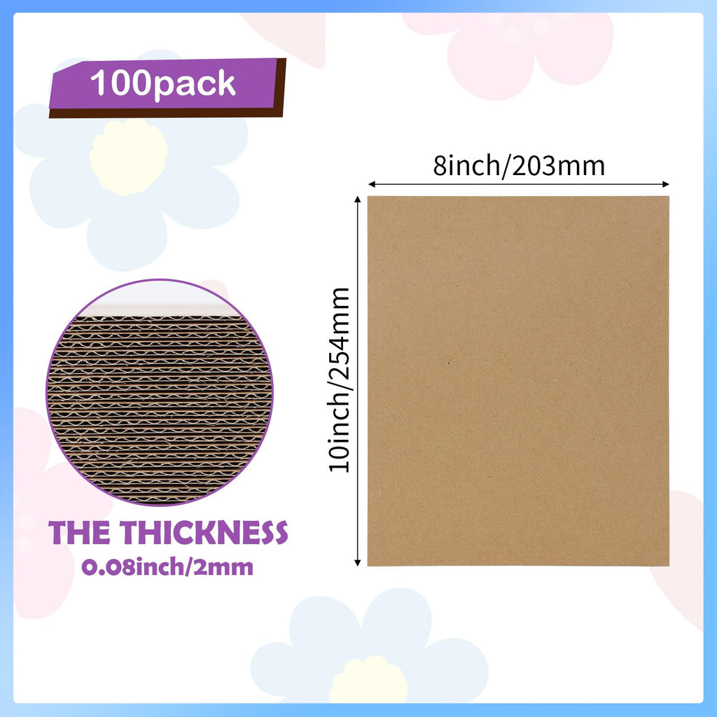 RLAVBL 200 Pack 3.5x4.5 White Corrugated Cardboard Sheets, Flat Cardboard Inserts for Shipping, Mailing, Packing, DIY Crafts