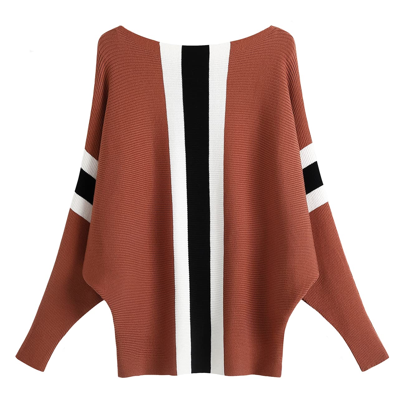 GABERLY Boat Neck Batwing Sleeves Dolman Knitted Sweaters and Pullovers Tops for Women