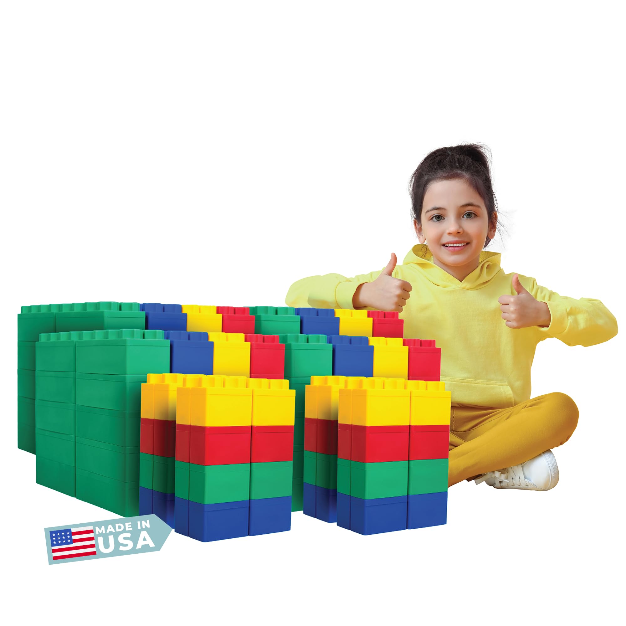 BiggoBlocks Large Building Blocks for Kids Ages 3-8 – 288 Piece Mega Set – Indoor & Outdoor STEM Toy for Boys & Girls