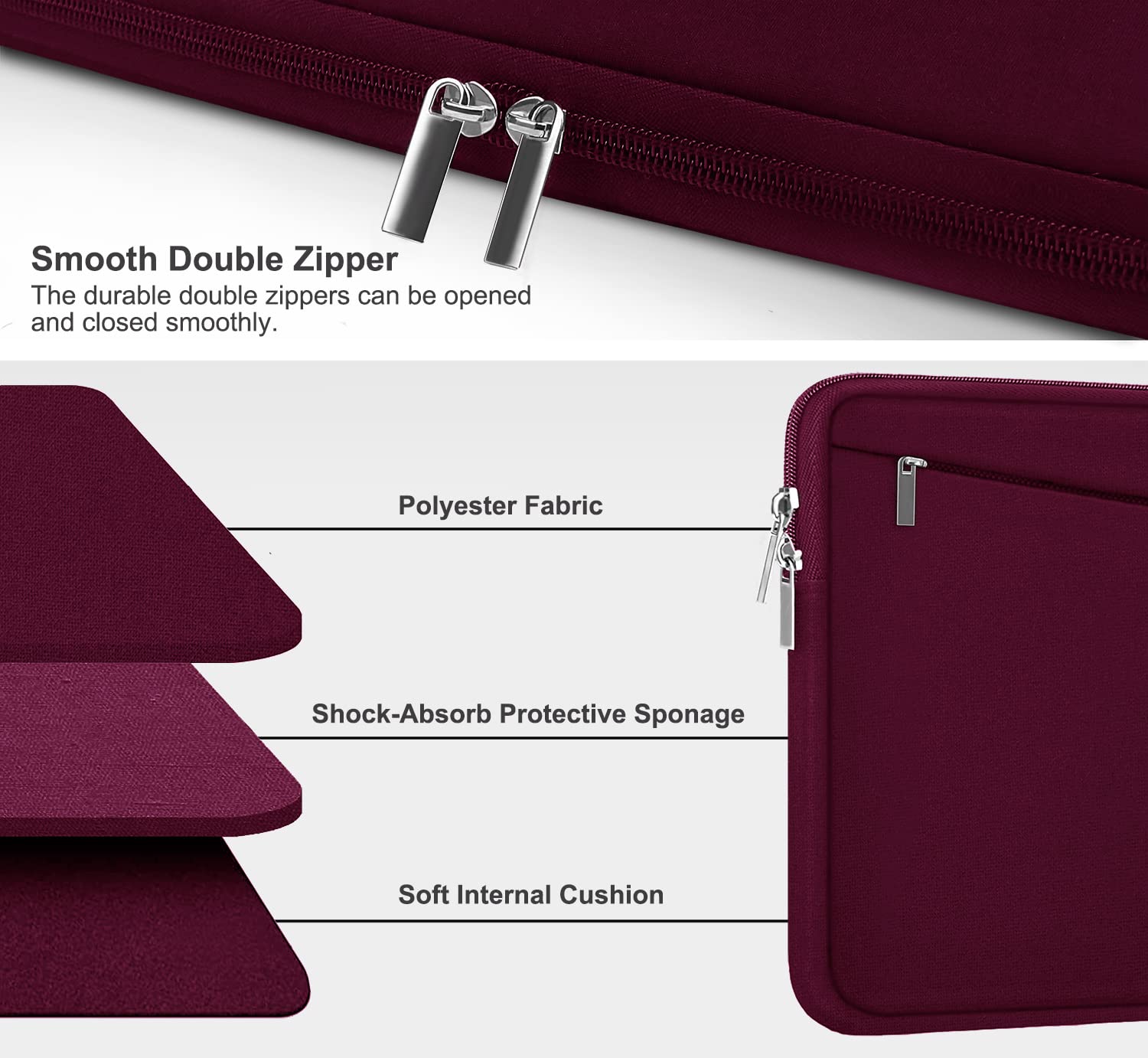 Laptop Sleeve Case 13.3 Inch, Durable 14 Inch Laptop Case Computer Carrying Bag Protective Cover Compatible with 13 14 inch MacBook Pro, MacBook Air, Dell, HP, Lenovo, Notebook, Computer, Black